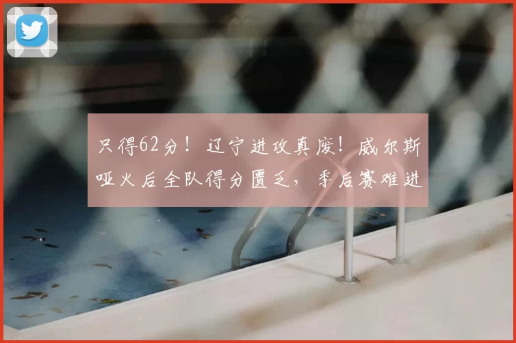 只得62分！辽宁进攻真废！威尔斯哑火后全队得分匮乏，季后赛难进